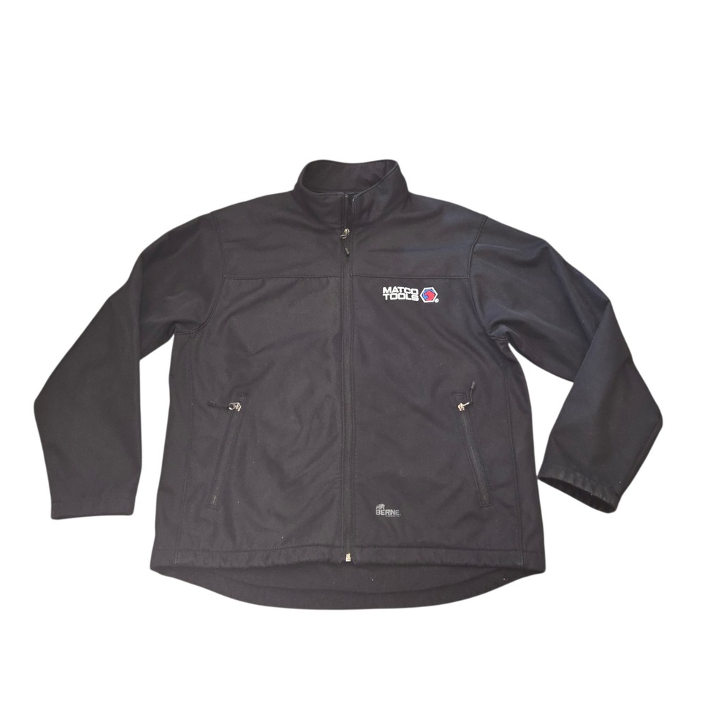 Berne X Matco Tools Mens Black Softshell Jacket Full Zip Workwear MJS18BK Large